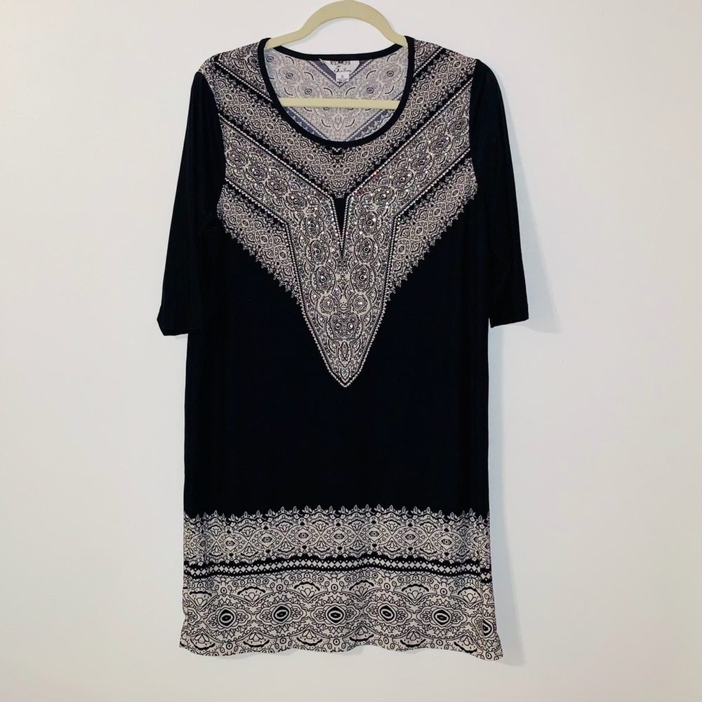 5th & Love Black White Gem Beaded Dress Sz Small